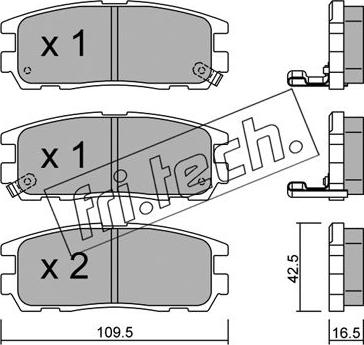 Fri.Tech. 367.0 - Комплект спирачно феродо, дискови спирачки vvparts.bg