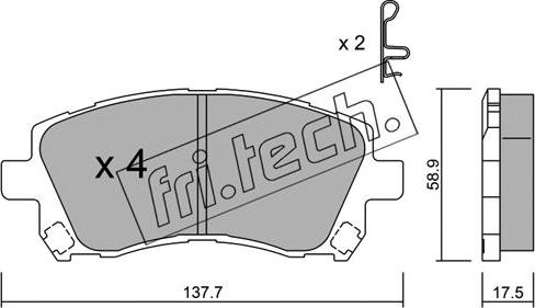 Fri.Tech. 305.0 - Комплект спирачно феродо, дискови спирачки vvparts.bg