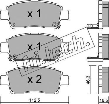 Fri.Tech. 301.0 - Комплект спирачно феродо, дискови спирачки vvparts.bg