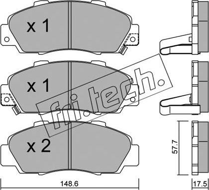 Fri.Tech. 307.0 - Комплект спирачно феродо, дискови спирачки vvparts.bg