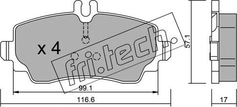 Fri.Tech. 319.0 - Комплект спирачно феродо, дискови спирачки vvparts.bg