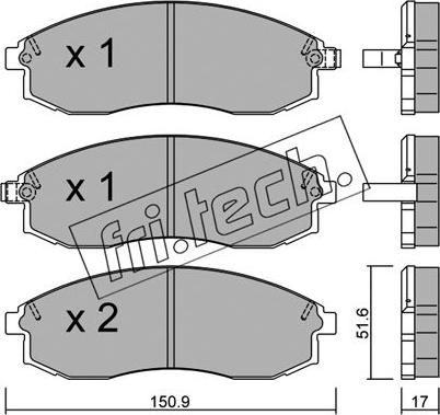 Fri.Tech. 315.0 - Комплект спирачно феродо, дискови спирачки vvparts.bg