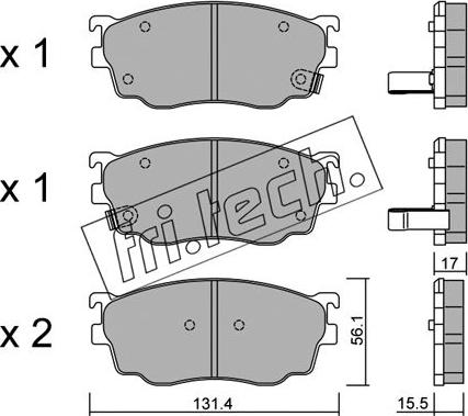 Fri.Tech. 310.0 - Комплект спирачно феродо, дискови спирачки vvparts.bg