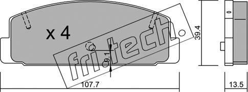 Fri.Tech. 311.1 - Комплект спирачно феродо, дискови спирачки vvparts.bg