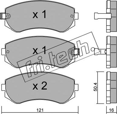 Fri.Tech. 313.0 - Комплект спирачно феродо, дискови спирачки vvparts.bg