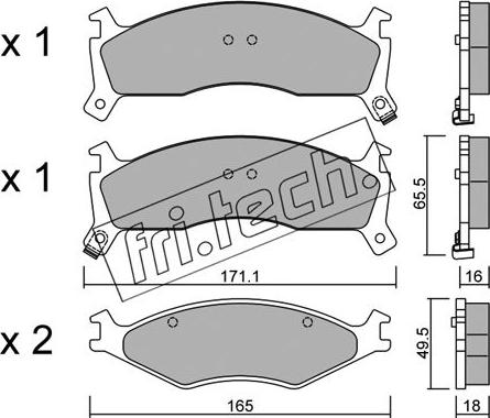 Fri.Tech. 384.0 - Комплект спирачно феродо, дискови спирачки vvparts.bg