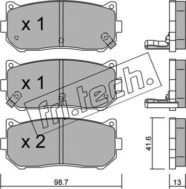 Fri.Tech. 381.0 - Комплект спирачно феродо, дискови спирачки vvparts.bg