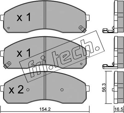 Fri.Tech. 383.0 - Комплект спирачно феродо, дискови спирачки vvparts.bg