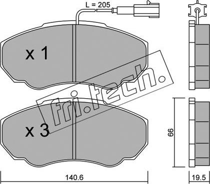 Fri.Tech. 334.0 - Комплект спирачно феродо, дискови спирачки vvparts.bg