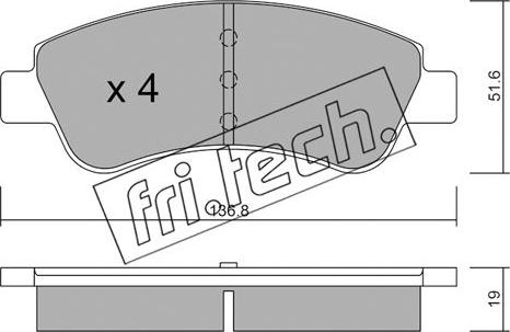 Fri.Tech. 336.0 - Комплект спирачно феродо, дискови спирачки vvparts.bg