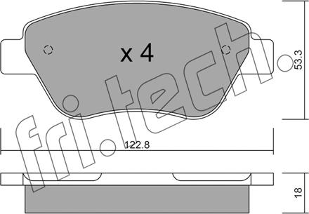 Fri.Tech. 330.1 - Комплект спирачно феродо, дискови спирачки vvparts.bg