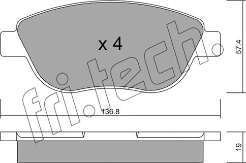 Fri.Tech. 331.1 - Комплект спирачно феродо, дискови спирачки vvparts.bg