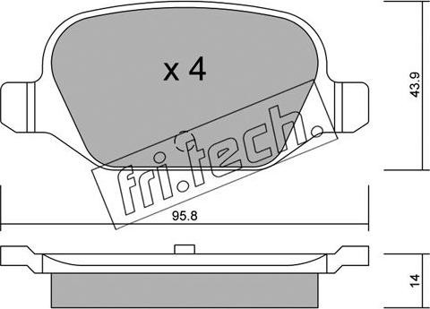 Fri.Tech. 333.0 - Комплект спирачно феродо, дискови спирачки vvparts.bg