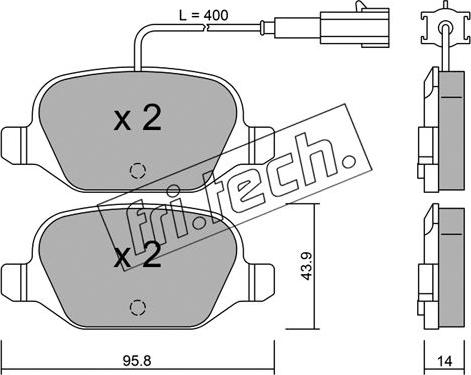 Fri.Tech. 333.3 - Комплект спирачно феродо, дискови спирачки vvparts.bg