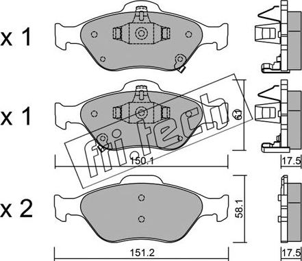 Fri.Tech. 325.1 - Комплект спирачно феродо, дискови спирачки vvparts.bg