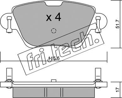 Fri.Tech. 328.0 - Комплект спирачно феродо, дискови спирачки vvparts.bg