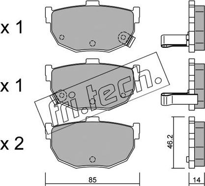 Fri.Tech. 371.0 - Комплект спирачно феродо, дискови спирачки vvparts.bg