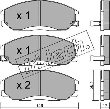 Fri.Tech. 373.0 - Комплект спирачно феродо, дискови спирачки vvparts.bg