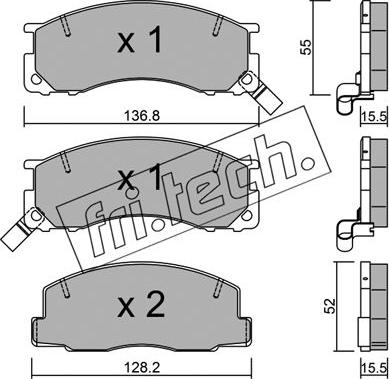 Fri.Tech. 290.0 - Комплект спирачно феродо, дискови спирачки vvparts.bg