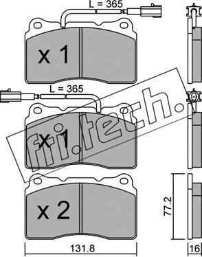 Fri.Tech. 297.4 - Комплект спирачно феродо, дискови спирачки vvparts.bg