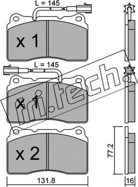 Fri.Tech. 297.0 - Комплект спирачно феродо, дискови спирачки vvparts.bg