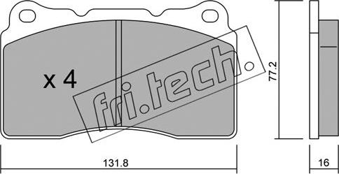 Fri.Tech. 297.1 - Комплект спирачно феродо, дискови спирачки vvparts.bg