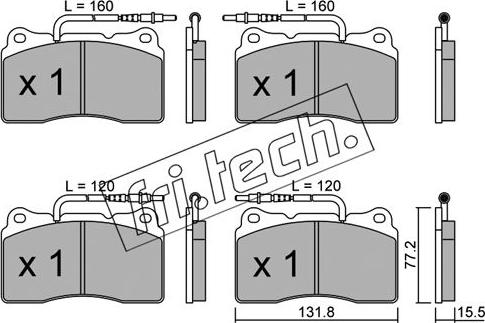 Fri.Tech. 297.3 - Комплект спирачно феродо, дискови спирачки vvparts.bg