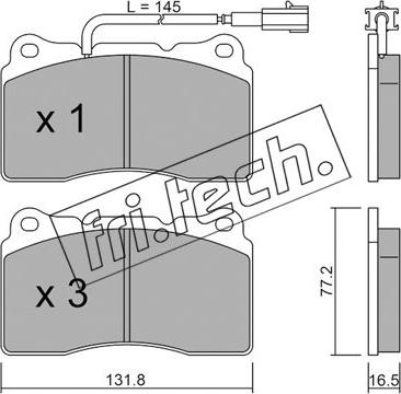 Fri.Tech. 297.7 - Комплект спирачно феродо, дискови спирачки vvparts.bg