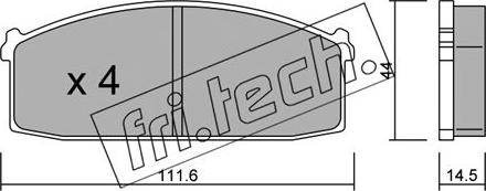 Fri.Tech. 254.0 - Комплект спирачно феродо, дискови спирачки vvparts.bg