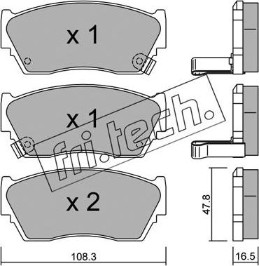 Fri.Tech. 255.1 - Комплект спирачно феродо, дискови спирачки vvparts.bg