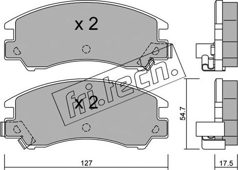 Fri.Tech. 250.0 - Комплект спирачно феродо, дискови спирачки vvparts.bg