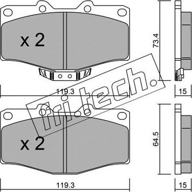 Fri.Tech. 251.0 - Комплект спирачно феродо, дискови спирачки vvparts.bg