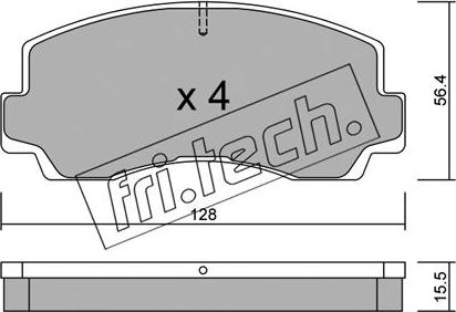 Fri.Tech. 252.0 - Комплект спирачно феродо, дискови спирачки vvparts.bg