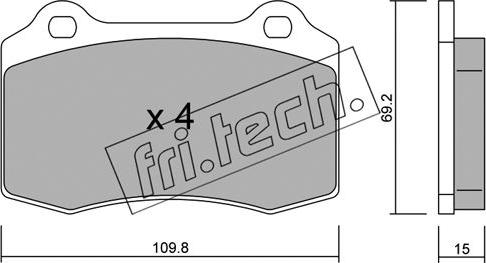 Fri.Tech. 260.2 - Комплект спирачно феродо, дискови спирачки vvparts.bg