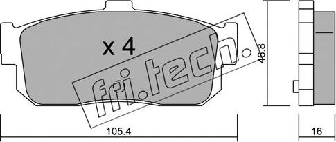 Fri.Tech. 200.0 - Комплект спирачно феродо, дискови спирачки vvparts.bg