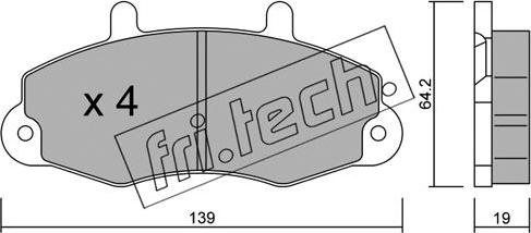 Fri.Tech. 201.0 - Комплект спирачно феродо, дискови спирачки vvparts.bg