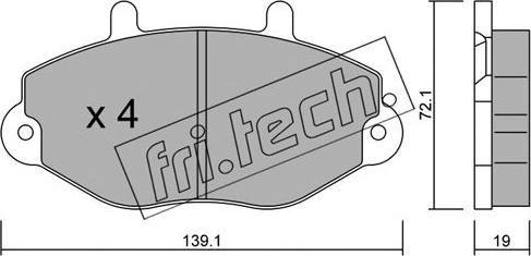 Fri.Tech. 202.0 - Комплект спирачно феродо, дискови спирачки vvparts.bg