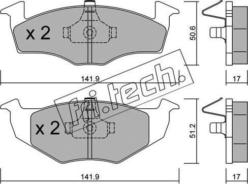 Fri.Tech. 215.0 - Комплект спирачно феродо, дискови спирачки vvparts.bg