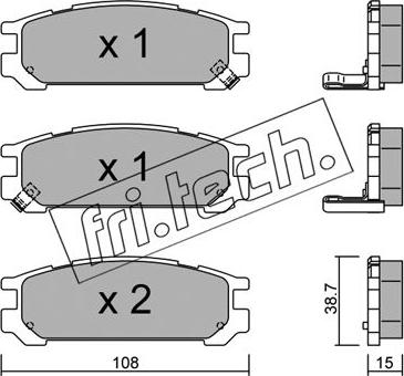 Fri.Tech. 213.0 - Комплект спирачно феродо, дискови спирачки vvparts.bg