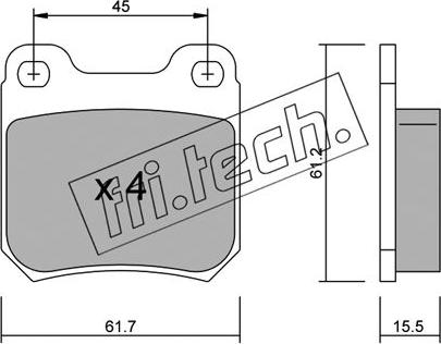 Fri.Tech. 284.0 - Комплект спирачно феродо, дискови спирачки vvparts.bg