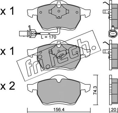 Fri.Tech. 288.1 - Комплект спирачно феродо, дискови спирачки vvparts.bg