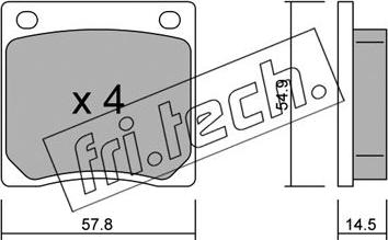 Fri.Tech. 238.0 - Комплект спирачно феродо, дискови спирачки vvparts.bg