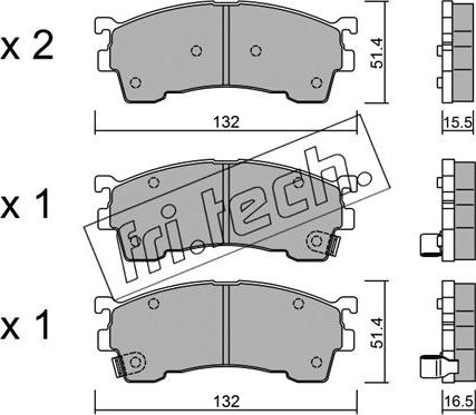 Fri.Tech. 232.1 - Комплект спирачно феродо, дискови спирачки vvparts.bg