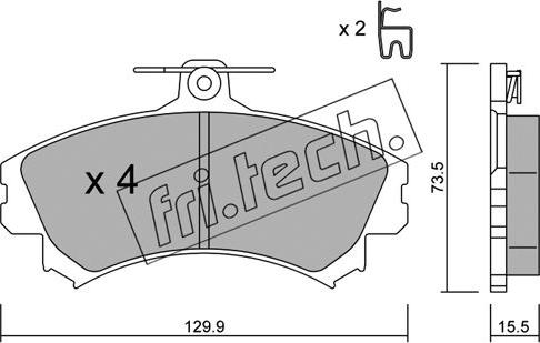 Fri.Tech. 225.0 - Комплект спирачно феродо, дискови спирачки vvparts.bg