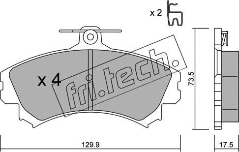 Fri.Tech. 225.1 - Комплект спирачно феродо, дискови спирачки vvparts.bg