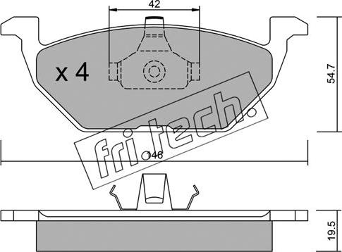 Fri.Tech. 220.0 - Комплект спирачно феродо, дискови спирачки vvparts.bg