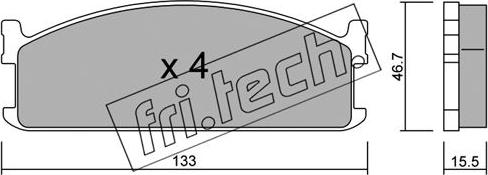 Fri.Tech. 274.0 - Комплект спирачно феродо, дискови спирачки vvparts.bg