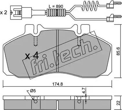 Fri.Tech. 275.0W - Комплект спирачно феродо, дискови спирачки vvparts.bg