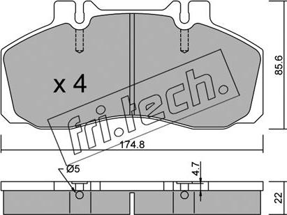 Fri.Tech. 275.0 - Комплект спирачно феродо, дискови спирачки vvparts.bg