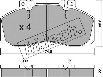 Fri.Tech. 276.0 - Комплект спирачно феродо, дискови спирачки vvparts.bg